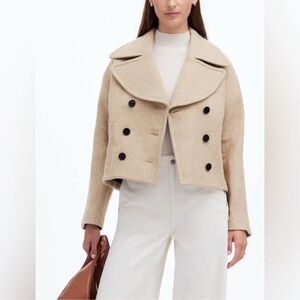 Madewell Oversized-Collar Short Peacoat Size Small
